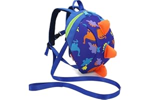 EVIMIRO Kids Toddler Backpack with Reins Boys Baby dinosaur backpack for Nursery