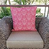 Dekorativer Kissenbezug/Kissenhülle RED ORNAMENTAL 45cm x 45cm (Ohne Biese) Hochwertiger Dekokissen-Bezug für Couch, Bett oder Sofa von Sunburst Outdoor Living – Nur Bezug, Ohne Kissen - 4