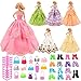 Produktbild VILLAVIVI 36 pcs Kleidung Schuhe Kleiderbügel Tasche Zubehör, inkl. 6 Abendkleidung, 10 Paar Schuhe, 10 Kleiderbügel, 10 Tasche für Barbie Puppen Doll
