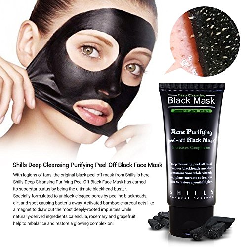 SHILLS *Top* Originale SHILLS Schwarze Acne Purifying Peel Off Aktivkohle-Maske Mitesser Pickel Akne Entferner Gesichtsmaske Tiefenreinigung Gesichtspeeling Hoch Effektiv gegen Verunreinigungen! Für eine Reine und Glatte Haut! – Keine Fälschung mit Original Siegel! - 3