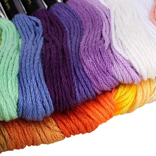 Stickgarn Embroidery Threads Nähgarne Stickerei Basteln Crafts Floss Set 50 Docken Sticktwist 8m 6-fädig Bunt Multicolor für Kreuzstich Basteln Freundschaftsbänder - 3