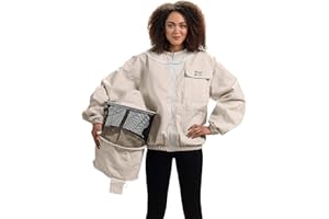 Bees & Co Giacca Cotone Naturale Con Cappello Maschera Rotonda Per Apicoltore Giacca Cotone Naturale con Cappello Maschera Rotonda per Apicoltore Unisex - Adulto (Pacco da 1)