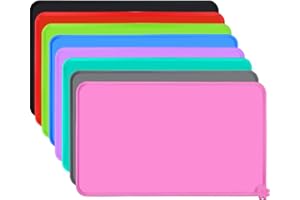 Joytale Silicone Tappetino Antiscivolo per Ciotola Cane, Impermeabile Tappetino per Gatti Sotto Ciotola, Mantenere Pulito il Pavimento,53×37cm, Rosa