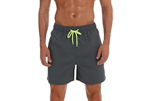 Aisprts Bañador Hombre Bañador Natacion Transpirable de Secado Rápido con 3 Bolsillos Traje de Baño con Forro de Malla y Cordón Ajustable