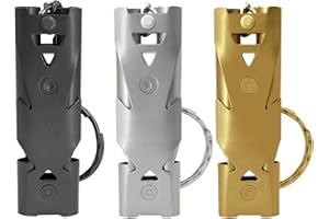 WANYI 3 Packs Safety Whistle Waterproof with Keychain 150 db Double Tubes Outdoor Whistle Stainless Steel Survival Whistle for Camping Hiking Hunting Signal