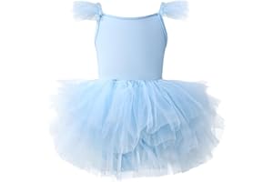 AIEOE Danza Clásica Niña Tutu Vestido Ballet Leotardo de Algodón Sin Mangas (Caballo con Botón) 1-8 Años