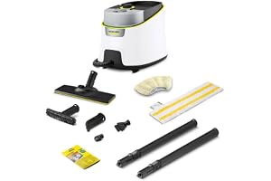 Kärcher Steam Cleaner SC 4 Deluxe, Steam Pressure: 4 bar, Preheating: 3 min, Surface: 130 m², Reservoir: 0.5 L + 1.3 L, with EasyFix Floor Cleaning Kit, Nozzles, Brushes, Dust Cap