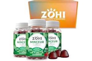 Zohi Coffret Compléments Alimentaires 3 piluliers Minceur - 3 x 60 gommes- ZOHI - Fabriqué en France (L'emballage peut varier)