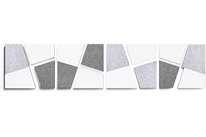 SILENT4® Paneles acústicos Pared Conjunto, DIVID, montaje adhesivo, 16 elementos de fieltro acústico Blanco G…