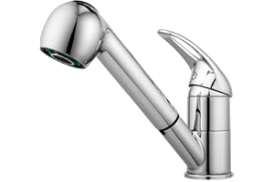 HIMIMI Armatura kuchenna wyciągana do łazienki, bateria mieszakowa, armatura zlewozmywakowa z wylewką ze stali nierdzewnej, do zimnej i ciepłej wody