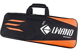 Yolispa Takedown Bow Case Portáil Recurve Arco Carrier Handbag Resistente Al Desgaste Lona Multi Bolsillos Ajustable Correas Atrás Bolsa de Arco de Almacenamiento (27. 6X9. 4X2. 4)