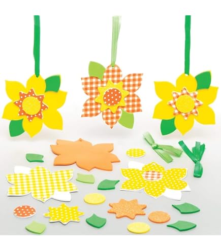 Baker Ross Piazze Di Lustrini Per Bambini - Confezione Da 5 Kit Creativi Fai Da Te Con Adesivi
