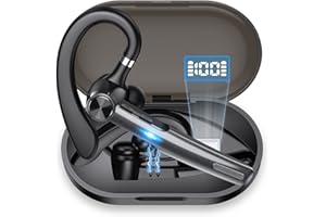 MICOOL Bluetooth Earpiece, Hands-free Headset Bluetooth V5.1 for Cell Phones, Single Ear Bluetooth Earphone with Charging Case, Connecting 2 Devices Wireless Headphone, Noise Cancelling/Long Battery Life