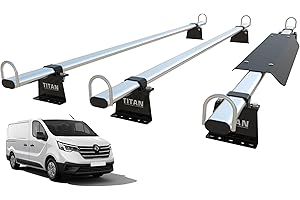 TITAN VAN ROOF RACKS & ACCESSORIES TITAN WorkReady Van Roof Rack 3 Bars - Compatible Fittings For: Renault TRAFIC (2014-Onward) - includes Aerofoil.