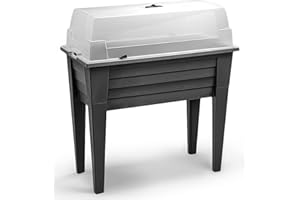 Spetebo Serre de culture sur pieds 83 x 78 cm - Carré - Jardinière surélevée avec couvercle de serre - Aide à la culture