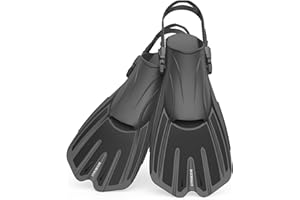 DOOHALO Swim Fins - Snorkel Fins for Lap Swimming & Diving - Adjustable Size