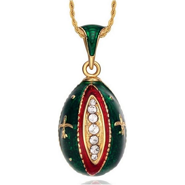 Pendentif Œuf Fabergé Style Rouge Strass Avec Papillon - Fantaisie Femme