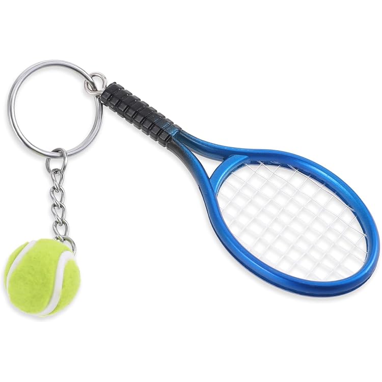 Tennis-Schlüsselanhänger Set – 3 Stück, Blau, Silber, Gold, Mit Mini-Tennisball, Für Sportfans