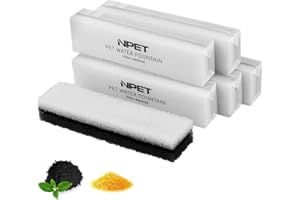 NPET Cat Water Fountain 6 PCS Filters for 3 L Cat Dog Fountain, Pet Fountain Replacement Filters with Resin and Active Carbon for Automatic Cat Water Dispenser Drinking Fountain 6 PACK, WF020TP