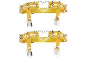 TOOSEXYLINGERIE 2pcs Women Girl Sexy Leather Punk Rivet Stud Leg Garter Heart