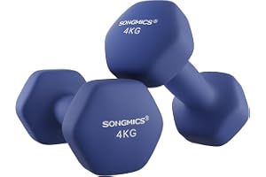 SONGMICS Set of 2 Hex Dumbbells with Neoprene Coating for Strength Training, Fitness, Home Workout