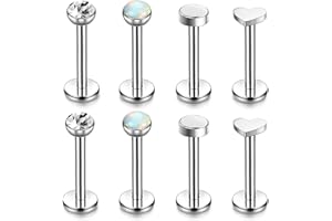 Chriscoco 16G G23 tytanowy labret sztyft wewnętrznie gwintowany kolczyk do wargi kolczyk do nosa tragus kolczyk tragus helix piercing medusa labret piercing biżuteria złoty/srebrny/różowe złoto tragus