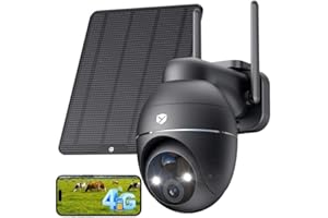 YESKANO 4G Telecamera con SIM, 2K Telecamere Senza Fili da Esterno, 360°PTZ Videocamera Sorveglianza con Pannello Solare e Batteria, PIR Rilevamento, Visione Notturna a Colori, Audio Bidirezionale