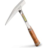 Estwing E13PM Rock Pick Geological Hammer with Milled Face and Genuine Leather Grip, Brown, 13 oz