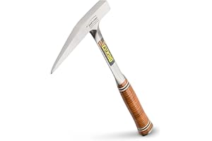 Estwing Rock Pick E13PM Geologischer Hammer mit gefräster Schlagfläche und echtem Ledergriff, 368 g, Braun
