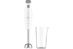 Moulinex Easychef DD451110 – Frullatore a immersione, 450 W, 2 velocità, lame Zelkrom, bianco