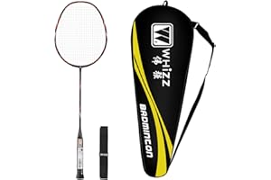 BAIHUALIN Whizz Carbon Graphite Badminton Racket Lightweight with Grip Tape & Carrying Bag