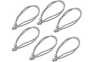 UMCHU 6 Stück geflochtene Vorhang Krawatte Seil Gürtel,Perlenvorhang Raffhalter 40cm, für Wohnzimmer, Schlafzimmer, Café (Silbergrau)