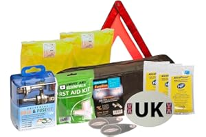 Family Motoring & Leisure 10 Piece European Travel Kit Legal Motoring Recommended Euro Items Driving in France Comes with Handy Travel Kit Bag