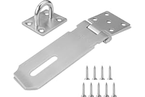 L&W LUCK 4 Pollici Lucchetto Hasp Chiusura Porta, 304 Acier Inoxydable Chiusura Lucchetto Hasp Serratura Della Porta Hasp con Viti per Camera da Letto, Garage, Armadio