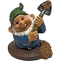 Garden Gnome Statue - Digger Gnome - Outdoor Garden Gnomes - Statue Divertente Prato Gnome - 4
