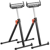 VEVOR 2 PCS Roller Stand, Load 113 kg Height Adjustable 27-43 Inch with Polished Steel Roller Head, for Extension Support for