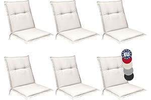 Beautissu Set de 6 Cojines para sillas de Exterior, tumbonas, mecedoras o Asientos con Respaldo bajo Base NL 100x50x6 Placas compactas de gomaespuma - Natural