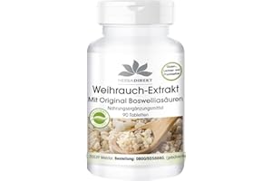 Weihrauch-Tabletten Extrakt - Boswellia Serrata 400mg - Indischer Weihrauchextrakt - mind. 65% Boswellia-Säuren - vegan - hochdosiert - 90 Tabletten | HERBADIREKT by Warnke Vitalstoffe