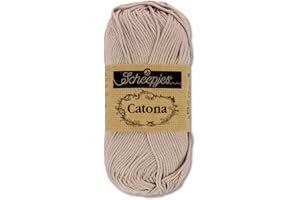 Frida's Wollhaus Scheepjes Catona Laine à tricoter, crochet et crochet - 10 g - 100 % coton - 113 couleurs (406 - Beige doux)