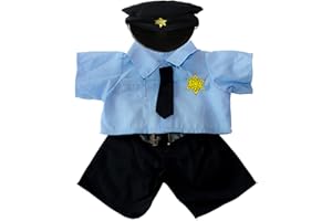 STUFFEMS TOY SHOP Policeman Uniform Outfit Teddy Bear Clothes Fit 36cm - 46cm Build-A-Bear, Vermont Teddy Bears, and Make Your Own Stuffed Animals