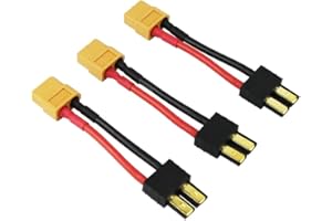OliYin 3pcs Mâle TRX Traxxas à Femelle XT60 Câble Adaptateur de Connecteur 14awg 1.96in RC Adaptateur Chargeur LiPo (Pack de 3)