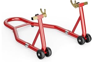 WilTec Bloque Roue de Moto pour Pneu arrière – capacité 450 kg – en Acier – pour Ø 200-340 mm – Largeur 200-340 mm – Béquille Support Repose-Moto lève-Moto de Montage Atelier Stockage