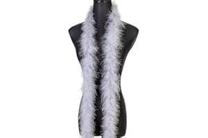 WANRUIDA 1.8m 20 g Boa en plumes de Gris marabout moelleuses pour travaux manuels fête de mariage décoration de sapin de Noël