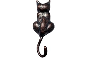 Anatolica Cat Door Knocker Solid Brass 6.11 inches (Antique Copper)