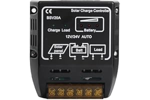 PAULLICE Contrôleur de Charge solaire-20A DC12V contrôleur de Charge solaire cellules panneau régulateur de charge de batterie