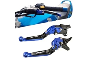 QJY-MOTOR PART-STORE Moto Leviers d'embrayage de Frein pour Suzuki GSF 250 Bandit All Years GSF 600 Bandit 2000-2004 GSF 600S Bandit 1995-2004 GSF 650 Bandit 2005-2006(Bleu)