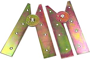 KOTARBAU Nastro per conduttore, 2 pezzi, cerniere 200 mm, giallo, zincate, nastro per scaletta pieghevole, apertura senza ganci, cerniere