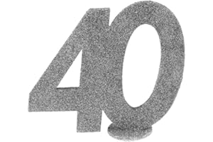 PAINT IT EASY NEU Aufsteller Geburtstags-Zahl 40, Glitter-Silber, ca. 10cm