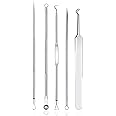 Rnitle Blackhead Remover Tool,Pimple Whitehead Acne Comedone Extractor Tool Set Stainless Steel with Transparent Box for all Skin Types