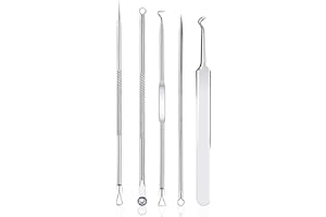Rnitle Mitesserentferner Komedonenquetscher Set, Akne Whiteheads,Blackhead Remover mit Box aus Edelstahl für alle Hauttypen